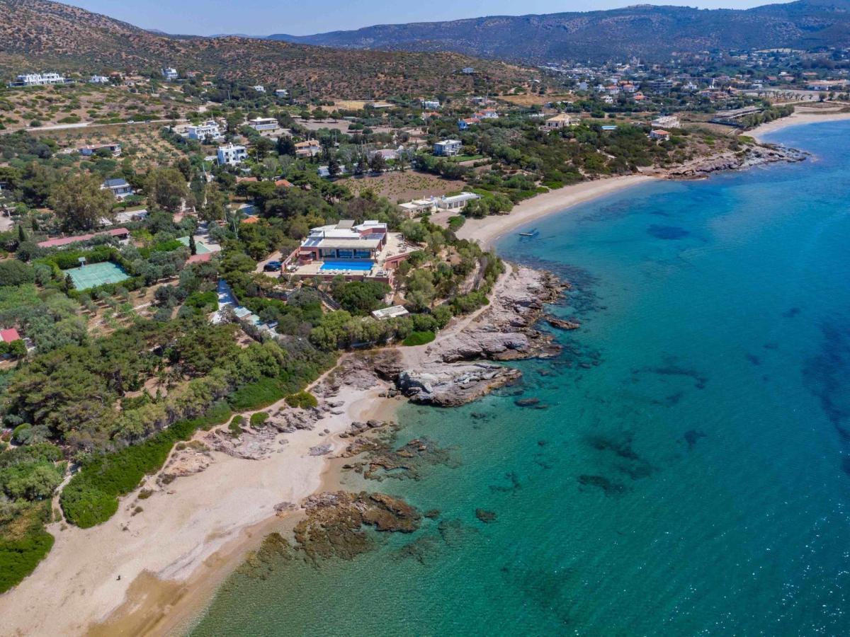 Black Diamond Beachfront Pool Villa Pasithea In Sounio, Athens Kap Kap Sounion Exterior foto