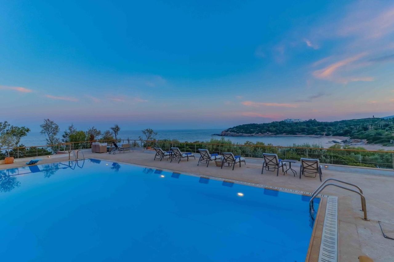 Black Diamond Beachfront Pool Villa Pasithea In Sounio, Athens Kap Kap Sounion Exterior foto