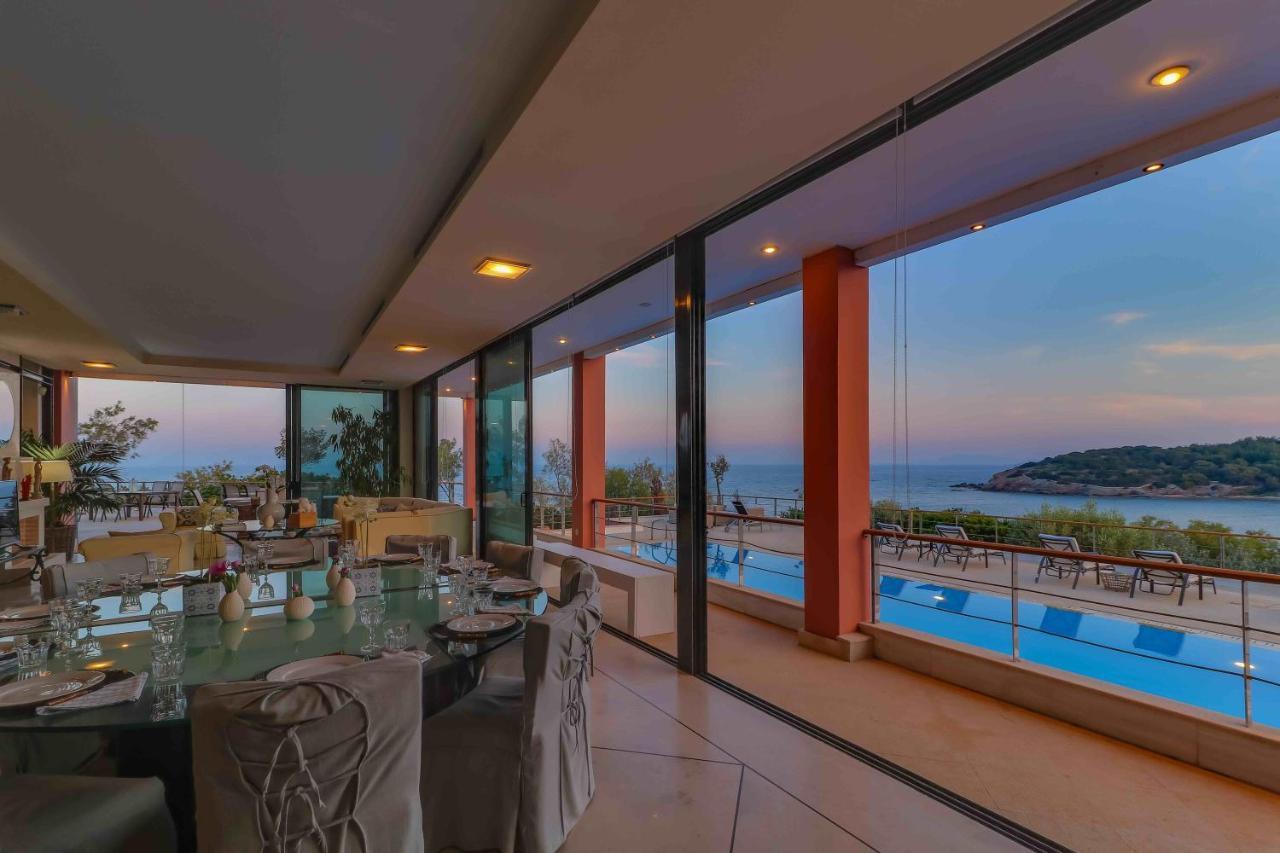 Black Diamond Beachfront Pool Villa Pasithea In Sounio, Athens Kap Kap Sounion Exterior foto